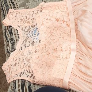 David's Bridal floor length maternity Formal Gown light pink, Sz-M